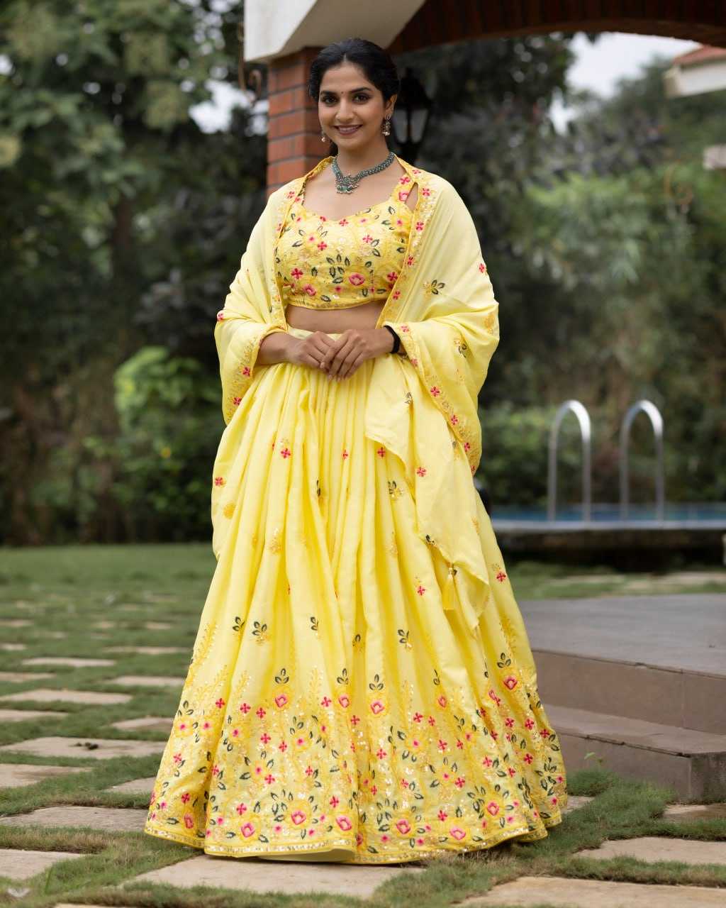 Chinon  Sequins Lehenga
